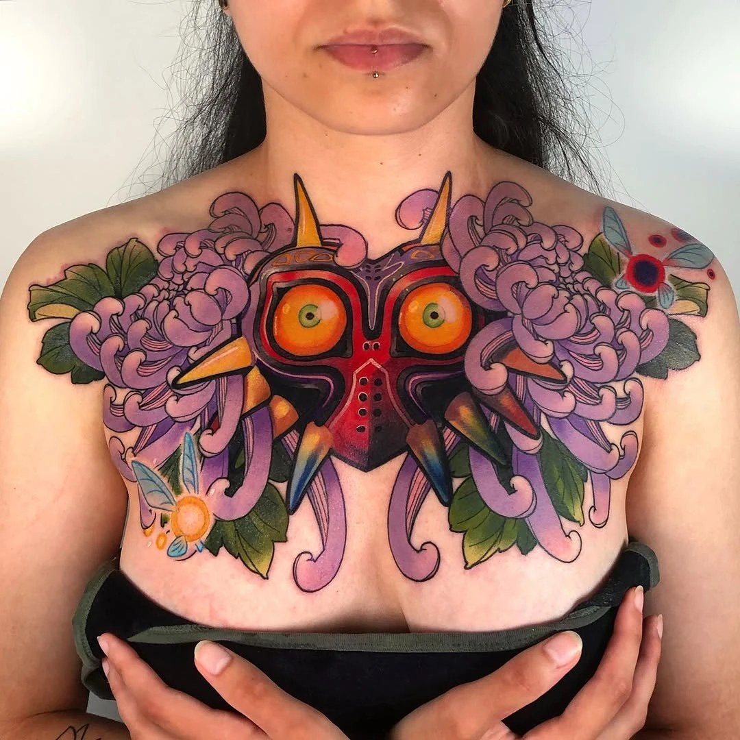 Merci Helena pour ce projet Majora's mask ! Ce fût un plaisir à réaliser. Bravo pour ton courage et ton endurance 💪🏻 • • • #zelda #zeldamajorasmask #majorasmask #zelda #zeldatattoo #videogames #videogametattoo #videogametatts #videogametattoos #gamerink #gamertattoo #gamertattoos #mangatattoo #man