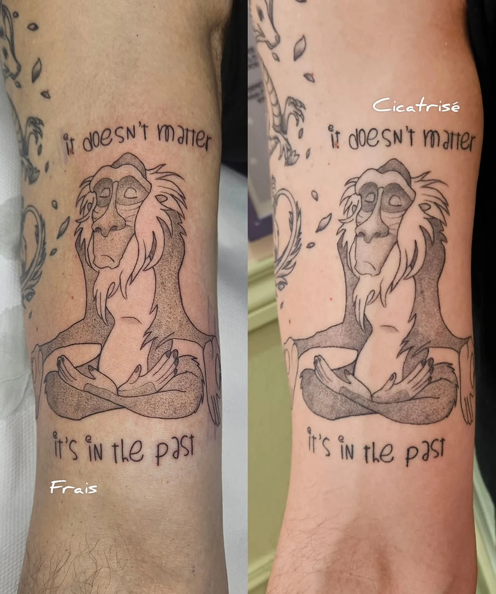 Rafiki frais vs cicatrisé ! Merci encore Charlie pour ta confiance, c'était un projet trop cool 🙏🏼