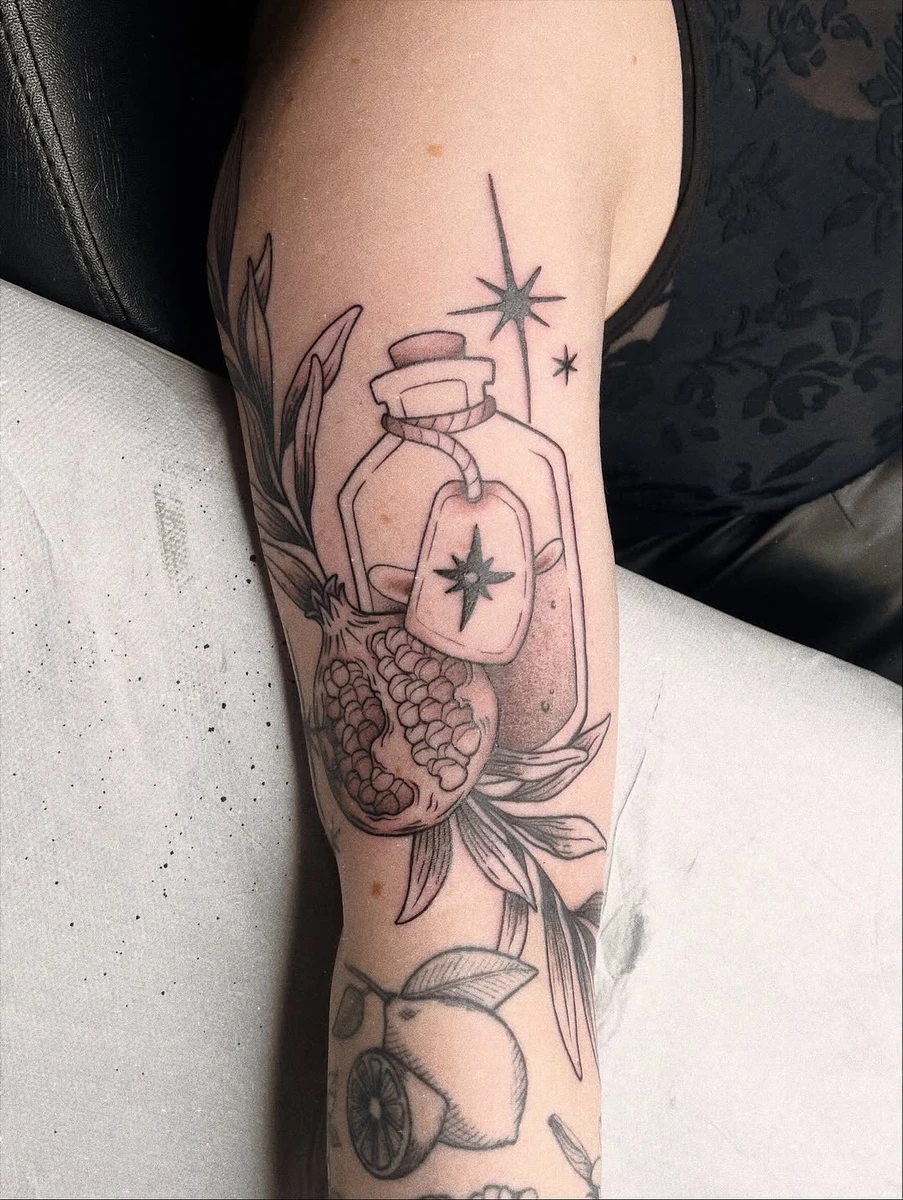 Travail de Dame Eboshi Chloe Tatouage Nantes