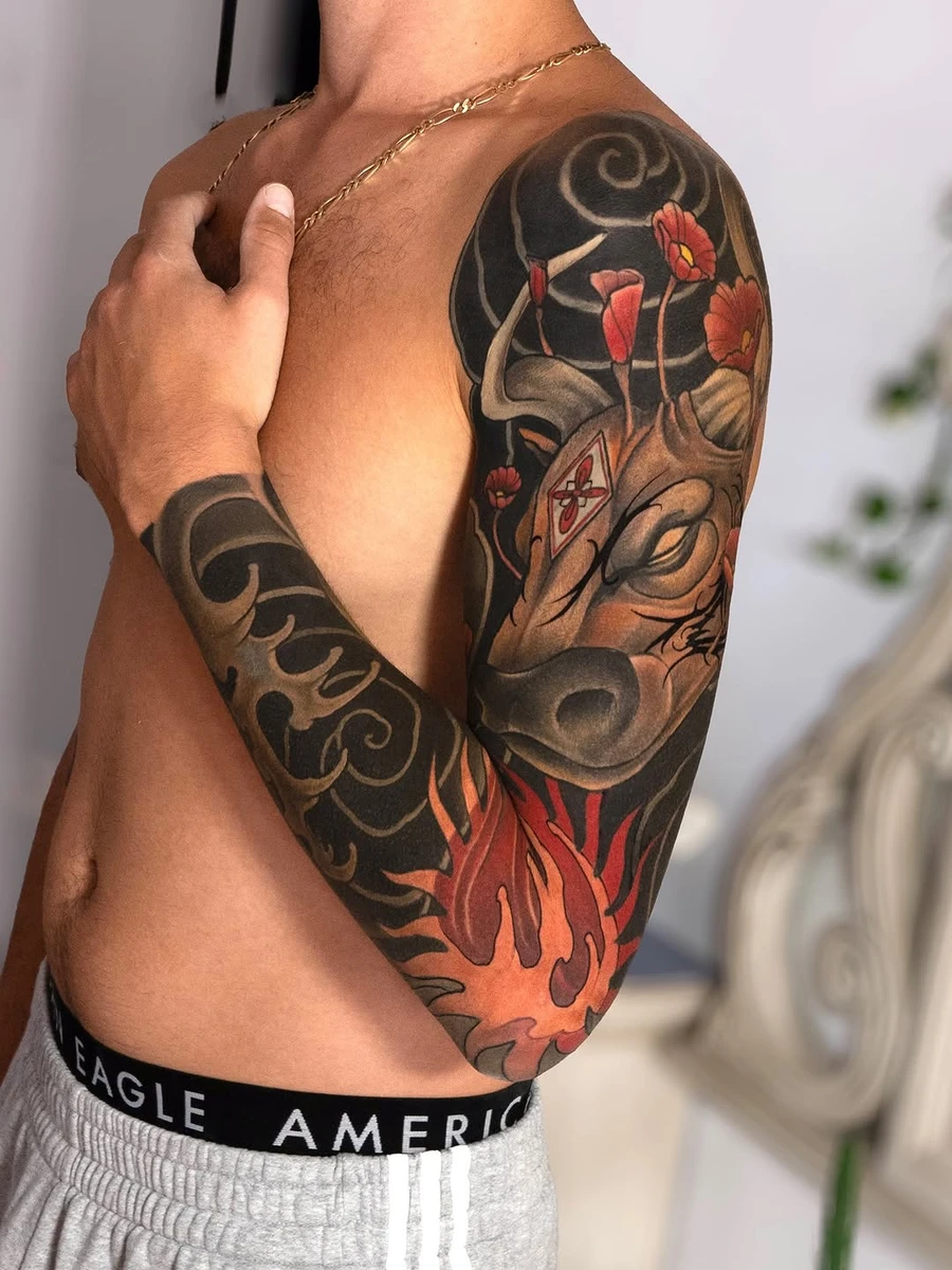 Fully healed sleeve . Thanks @yoavrotem for the dedication! Very happy with the end result Let me know your thoughts in the comments 🙏🏻 - @vanta_tattoo_gallery @bigwasp.official