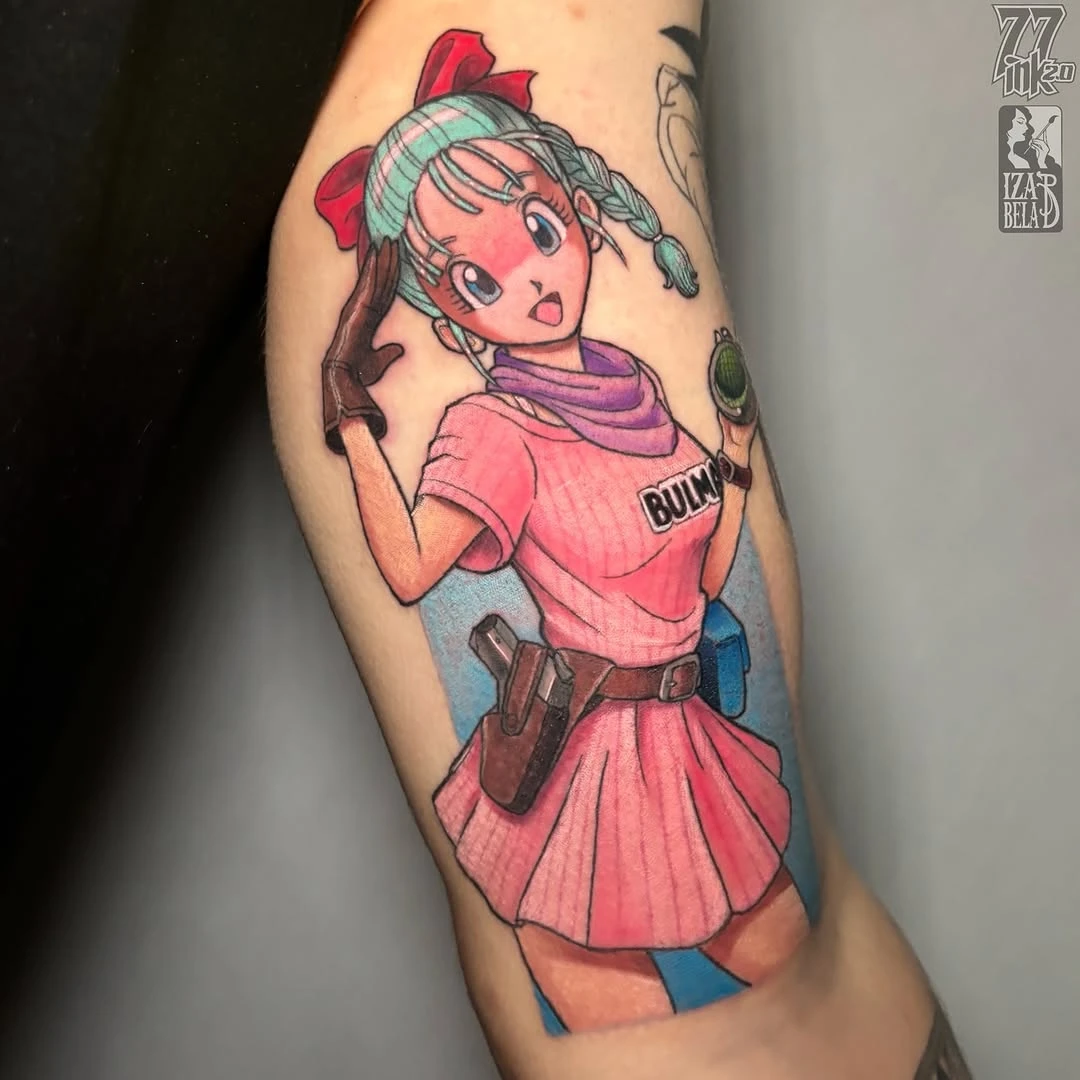 Bulma z Dragon Ball 🐉 Zapisy: studio2@77ink.pl #anime #animetattoo #bulma #dragonball #db #dragonballtattoo #colortattoo #cartoontattoo #bulmatattoo #inked #tatuaż #tatuażwarszawa #tattoo
