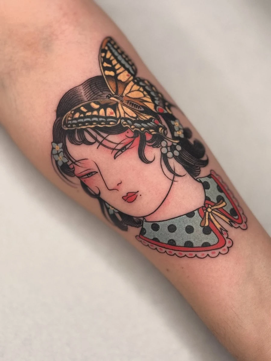 Geisha en couleur, printanière et tout en douceur.