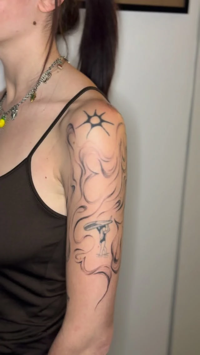 Une marbrure en freehand pour Romane — Biarritz.