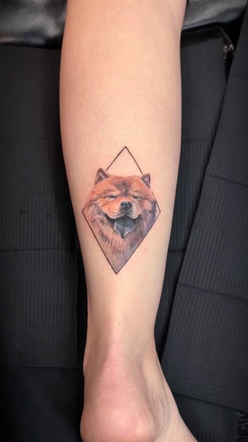 Portrait du chien Simba (chow chow), couleur — pour Simone.