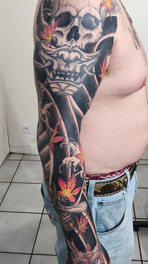 Bras en néo-japonais bientôt terminé #neojapanese #realistictattoo
