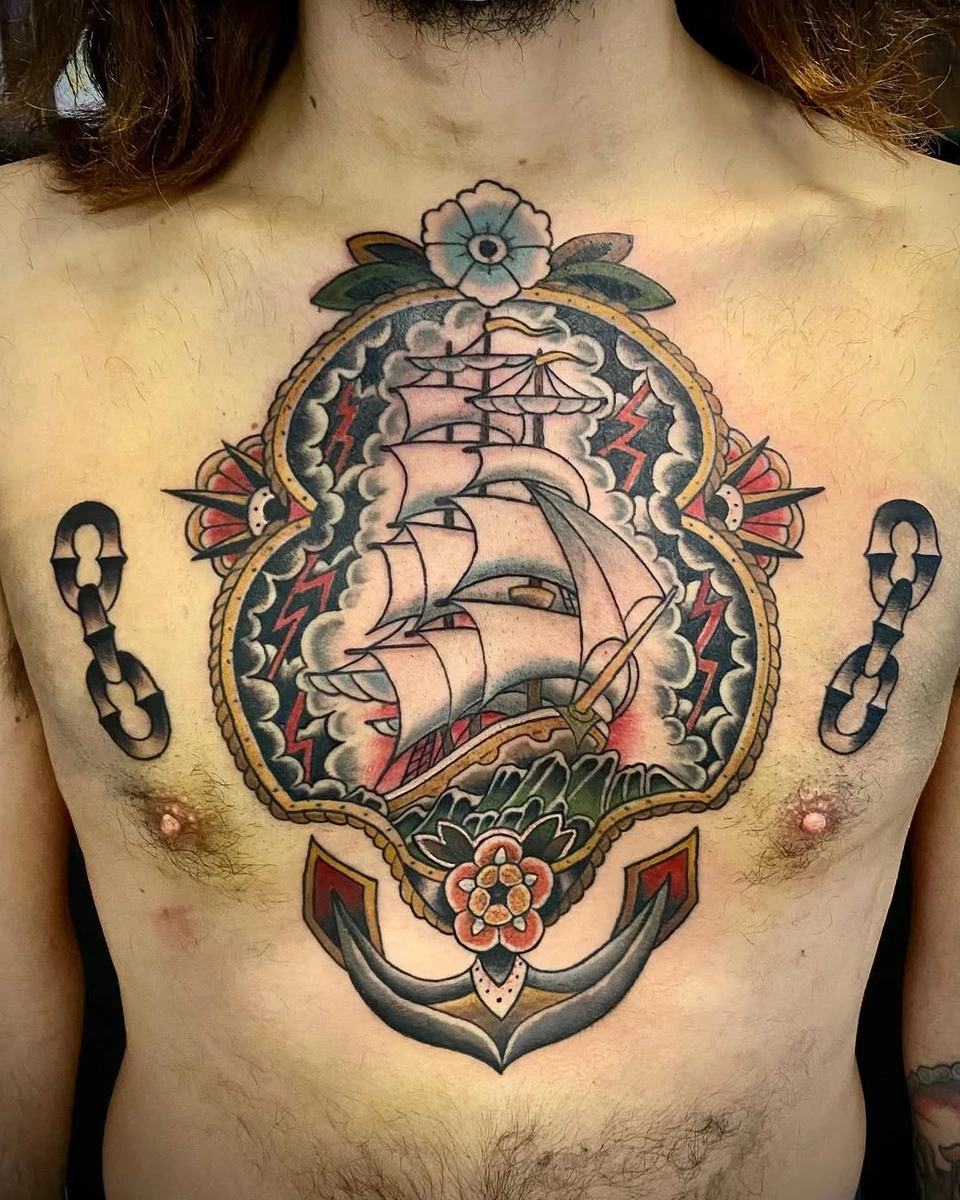 Finiiiiiii! Merci Bertrand ! #tattoobordeaux #tattoopassion #bordeauxmaville #lagueusetattoo #horichouchen #oldschooltattoo #oldschooltattoos #boattattoo #traditionaltattoo #boldtattoos #Tatouagemagazine @tatouagemagazine #inked_france #tattooisdead #LG #gueuzlah @wearefemaletattooers @ladytattooers