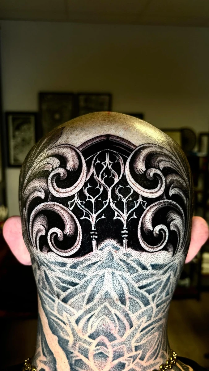 The Chauve Must Go On - - Réalisé avec : @probodysupply @tattooproton @fkirons @pantheraink @tattoovision_on - - #black #tattoo #headtattoo #castres #tarn