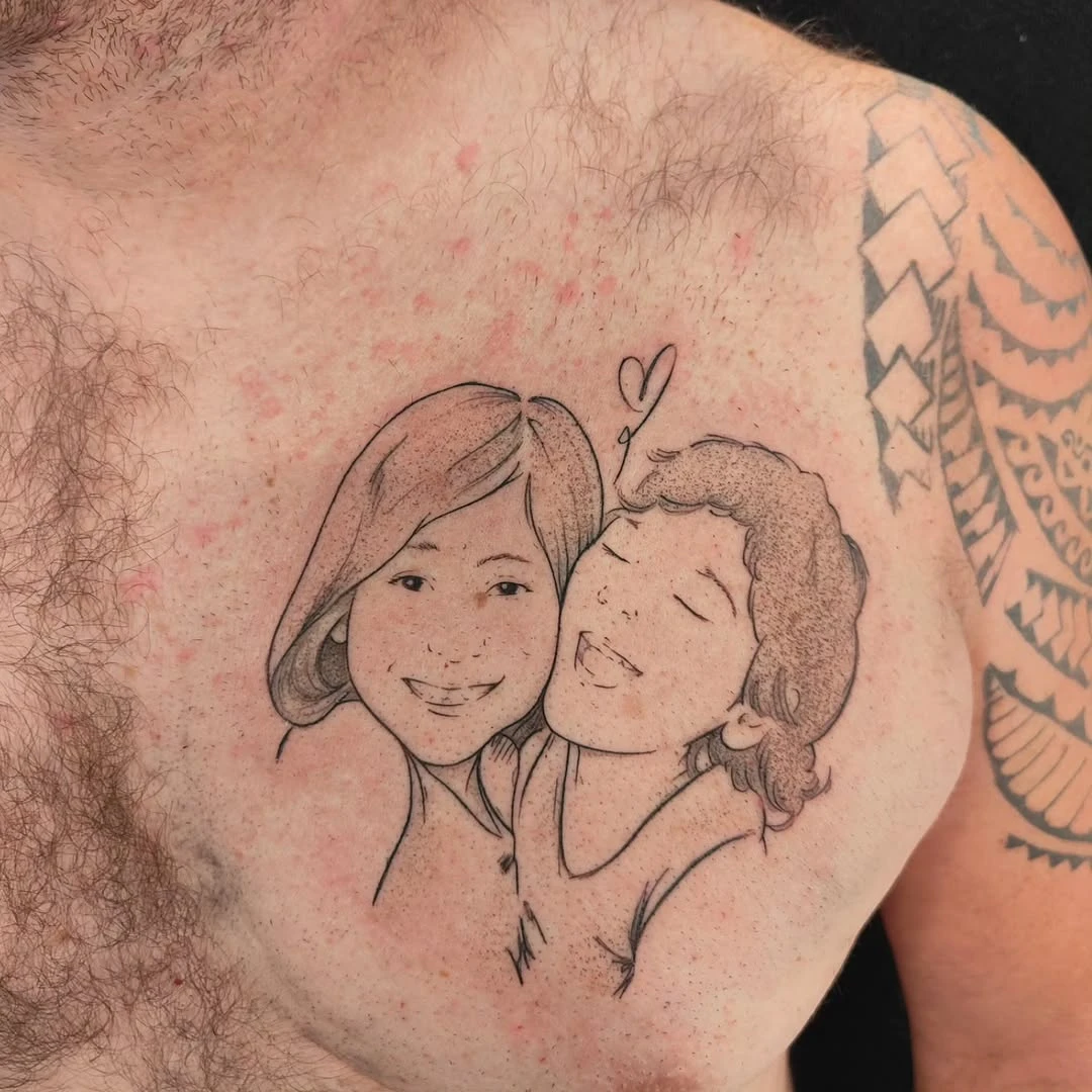 Projet perso : un projet commun pour deux amoureux qui se sont gravé les portraits des fruits de leur amour. Un immense merci pour votre confiance 🙏🏻