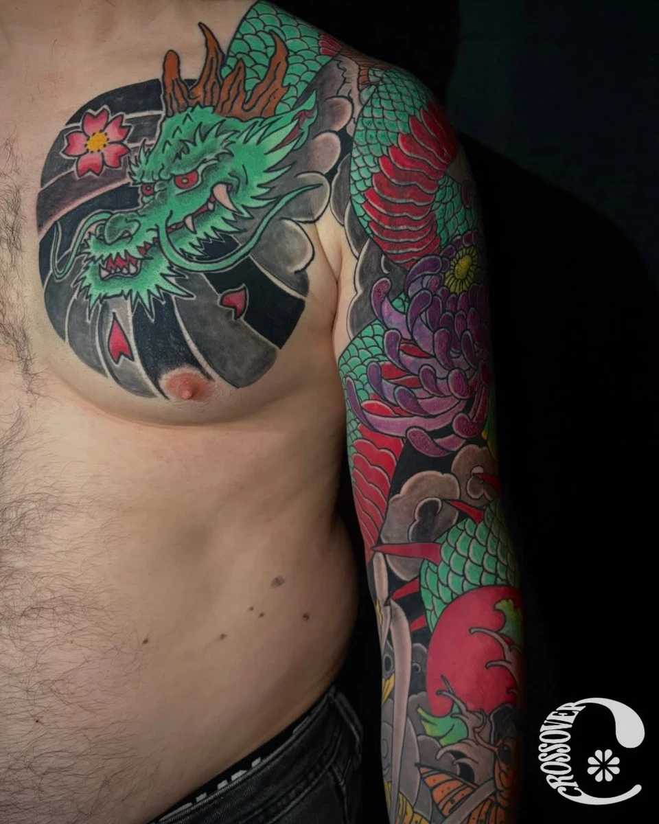 Bras jap réalisé en plusieurs sessions, dernière retouche #tattoojap #clisson