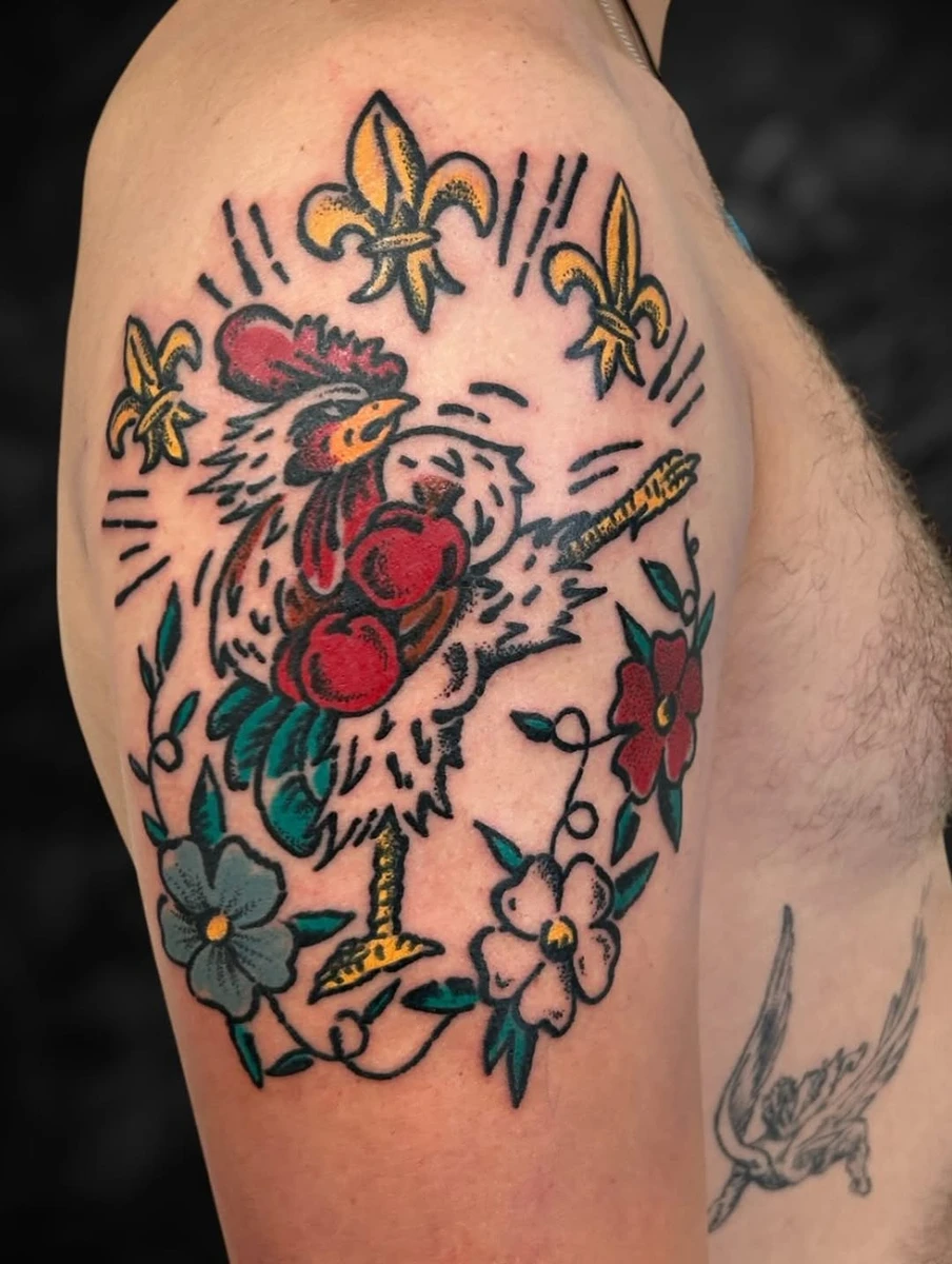 Bousille en couleurs !! J'ai réalisé ce tatouage sur @gaby_clgt il y a quelques mois.