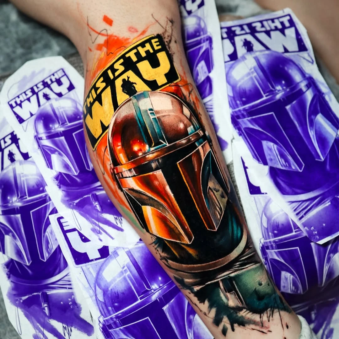 The Mandalorian 🌞 Sponsored by @dragontattoosupply @rawpigments @rawpigments_turkiye @aitenitas_tattoo