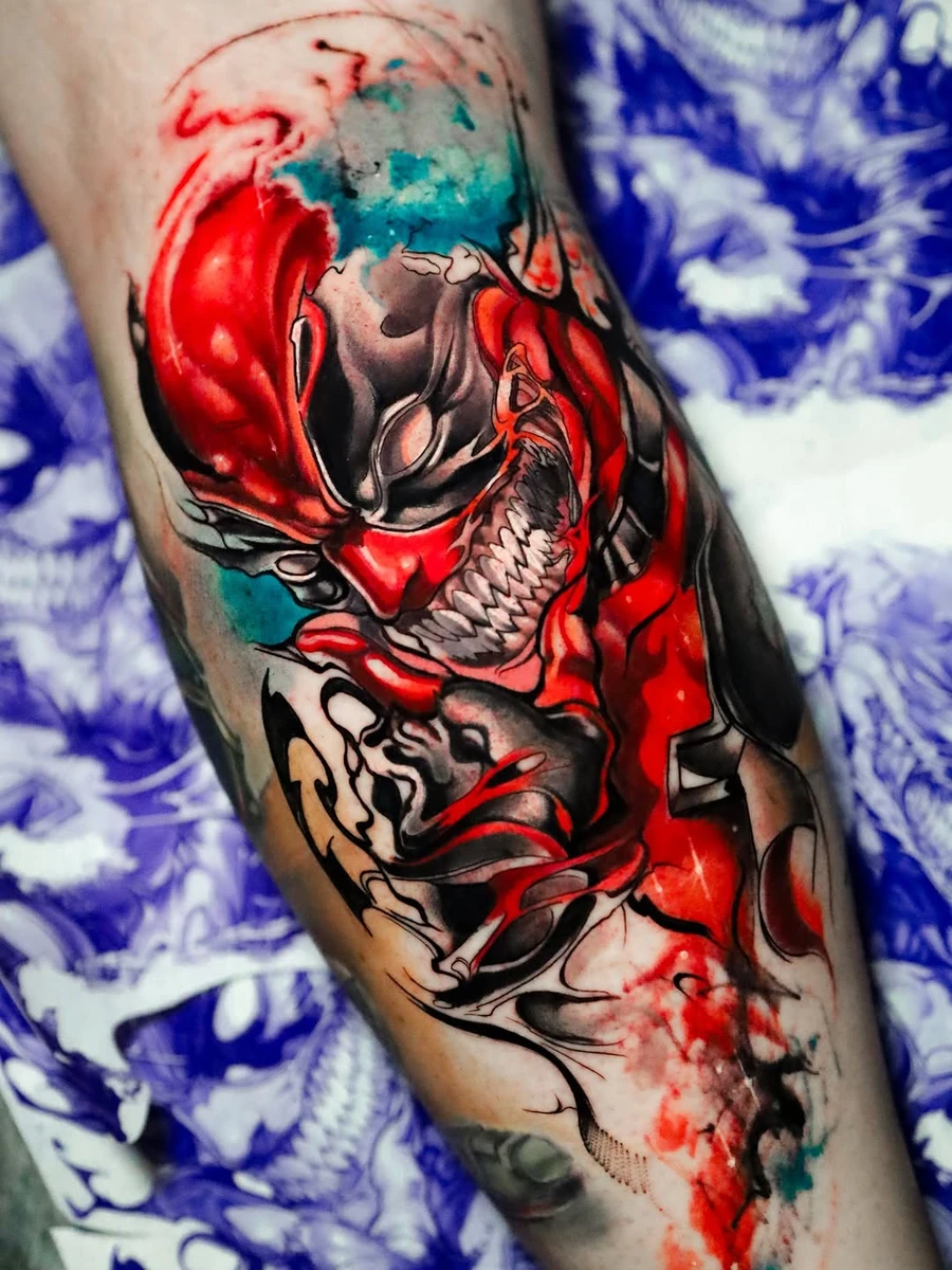 VenomDPool ⚫️🔴 Sponsored by @dragontattoosupply @rawpigments @rawpigments_turkiye @aitenitas_tattoo
