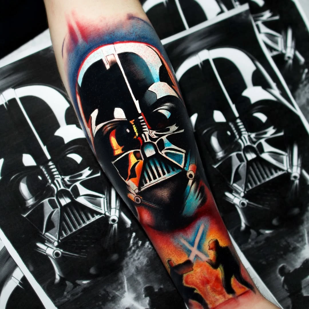 "Anakin is gone. I'm what remains." Balance in Flames Sponsored by @dragontattoosupply @aitenitas_tattoo @rawpigments @rawpigments_turkiye