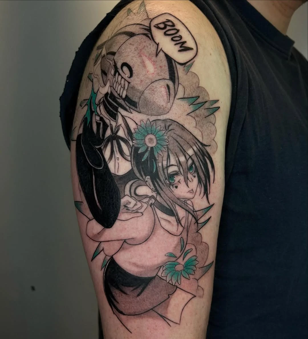 💚et boom . . suite dans 1 mois , merci pour ta confiance! . . #tattoo #chainsawmanedit #chainsawmanmanga #denji #manga