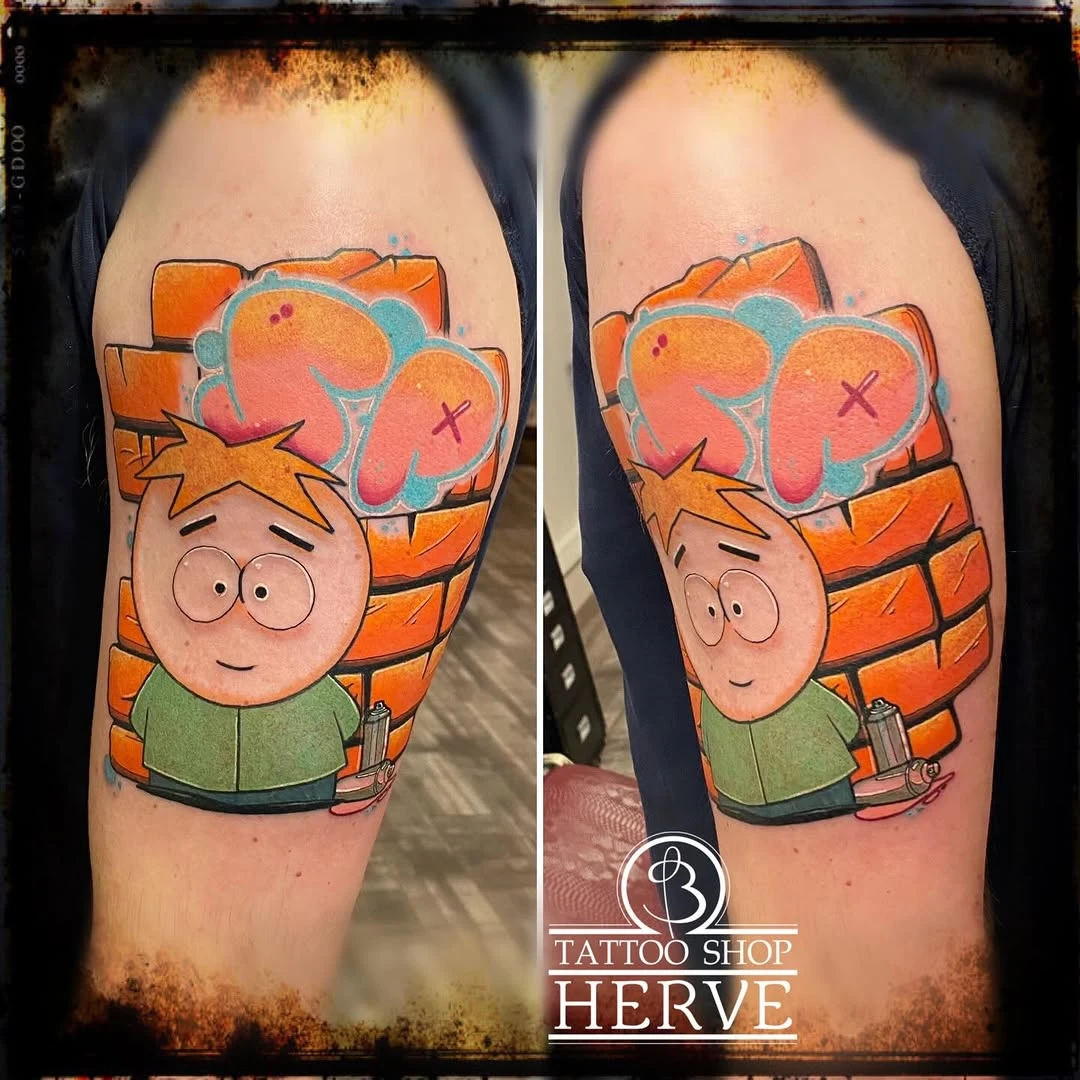 1er tattoo pour l'ami Xavier Merci à toi pour ta confiance et pour ce super projet que j'ai kiffé réalisé 🤘🏻🤘🏻🤪 Si ce genre de projet vous plaît n'hésitez pas à me contacter À plus les petits amis 🤗🤘🏻 #tatoueursarralbe #southparktattoo #tatoueurprofessionnel