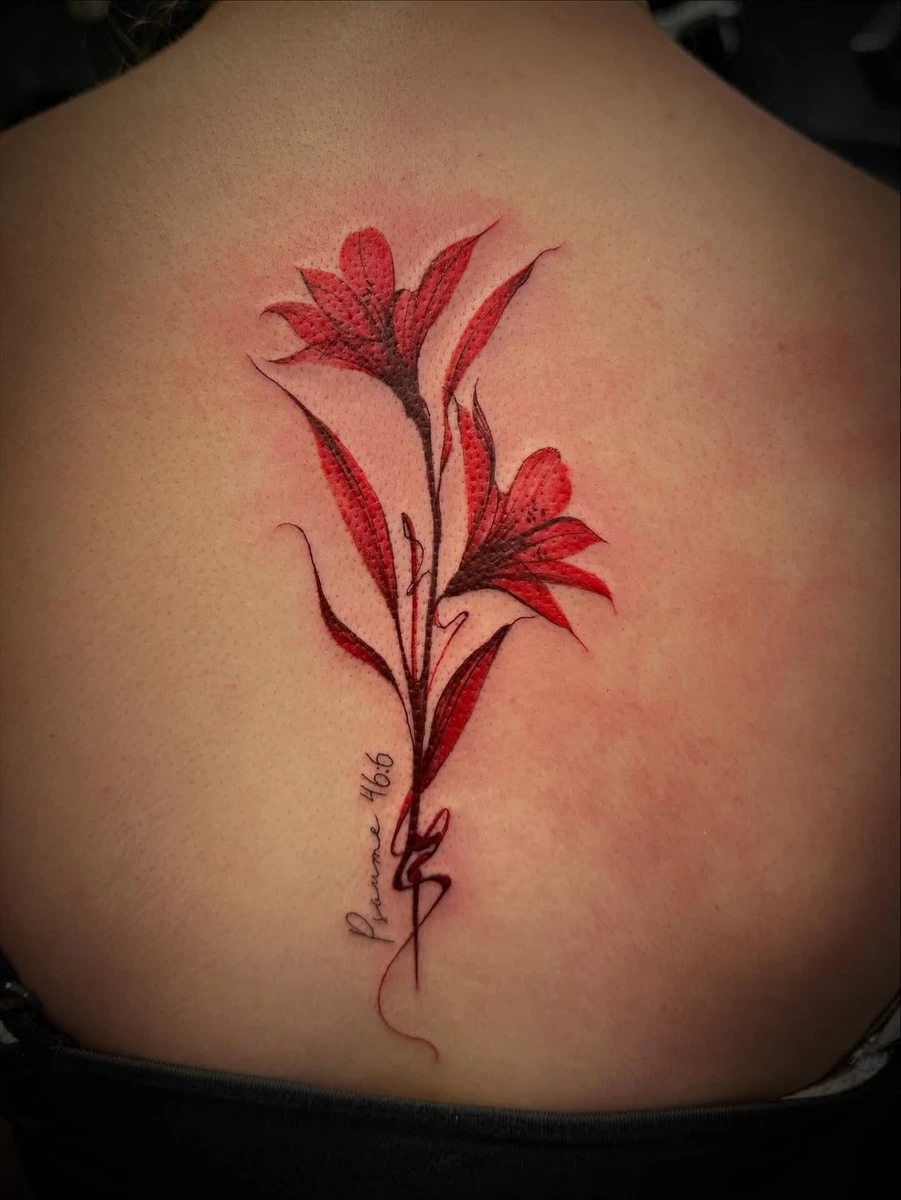 Fresh and healed tattoo #tattoo #lilytattoo #tattoomag #tattoomagazine #paristattoo
