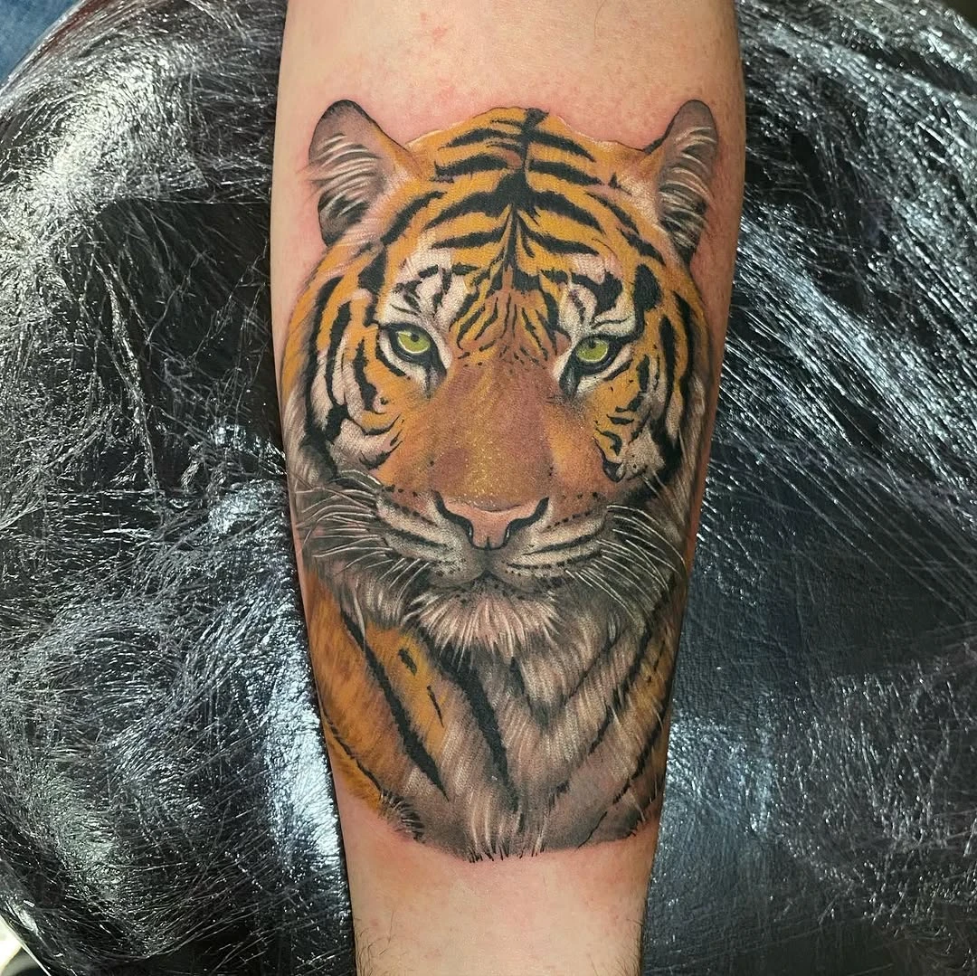 #tattoo #realismtattoo #colourtattoo #tigertattoo #fun #panteratattooink #fusiontattooink #bishoptattoomachine #dragonflytattoomachine #france #paris #abraxasbeaubourg #Nepal #Kathmandu #deepershadestattoo #learningeveryday