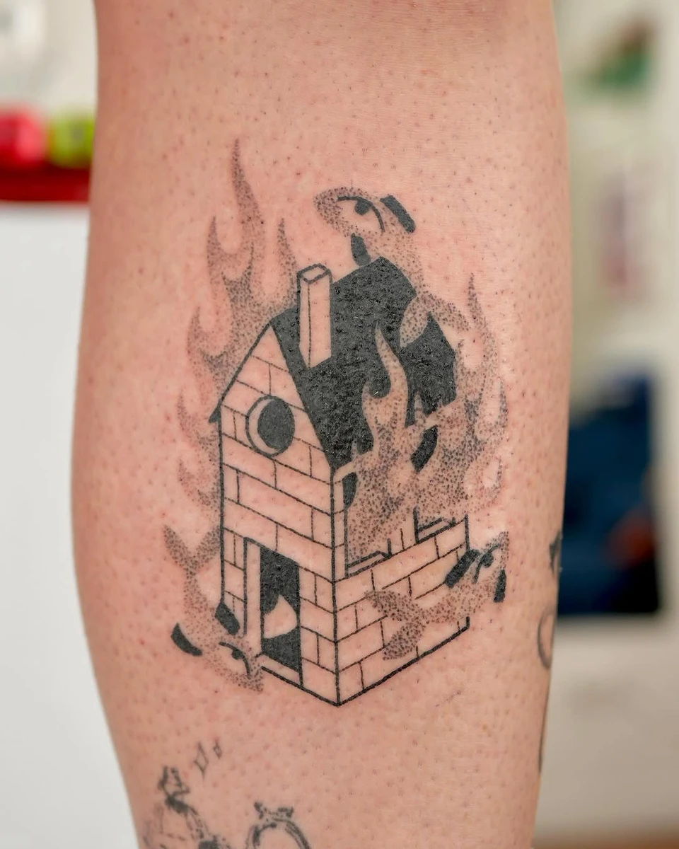 Une maison qui brûle sous l'eau. Merci Maya pour ce projet.