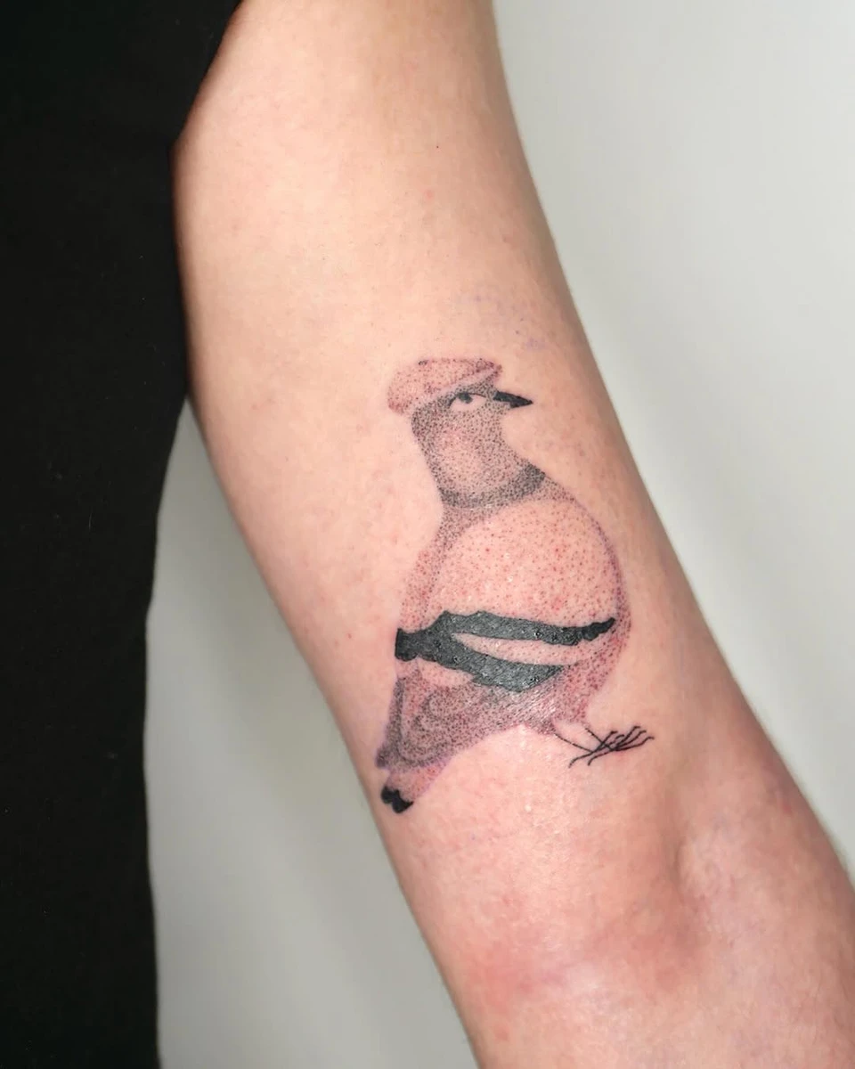 Un pigeon pour Louis, clin d'œil à son grand-père pigeonnier.