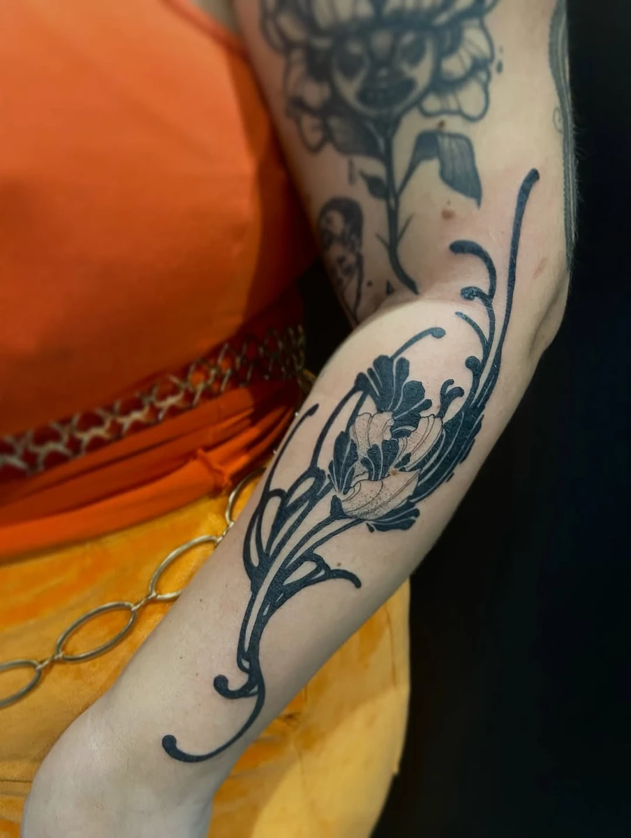Petite pièce florale réalisée à la @lilletattooconvention.