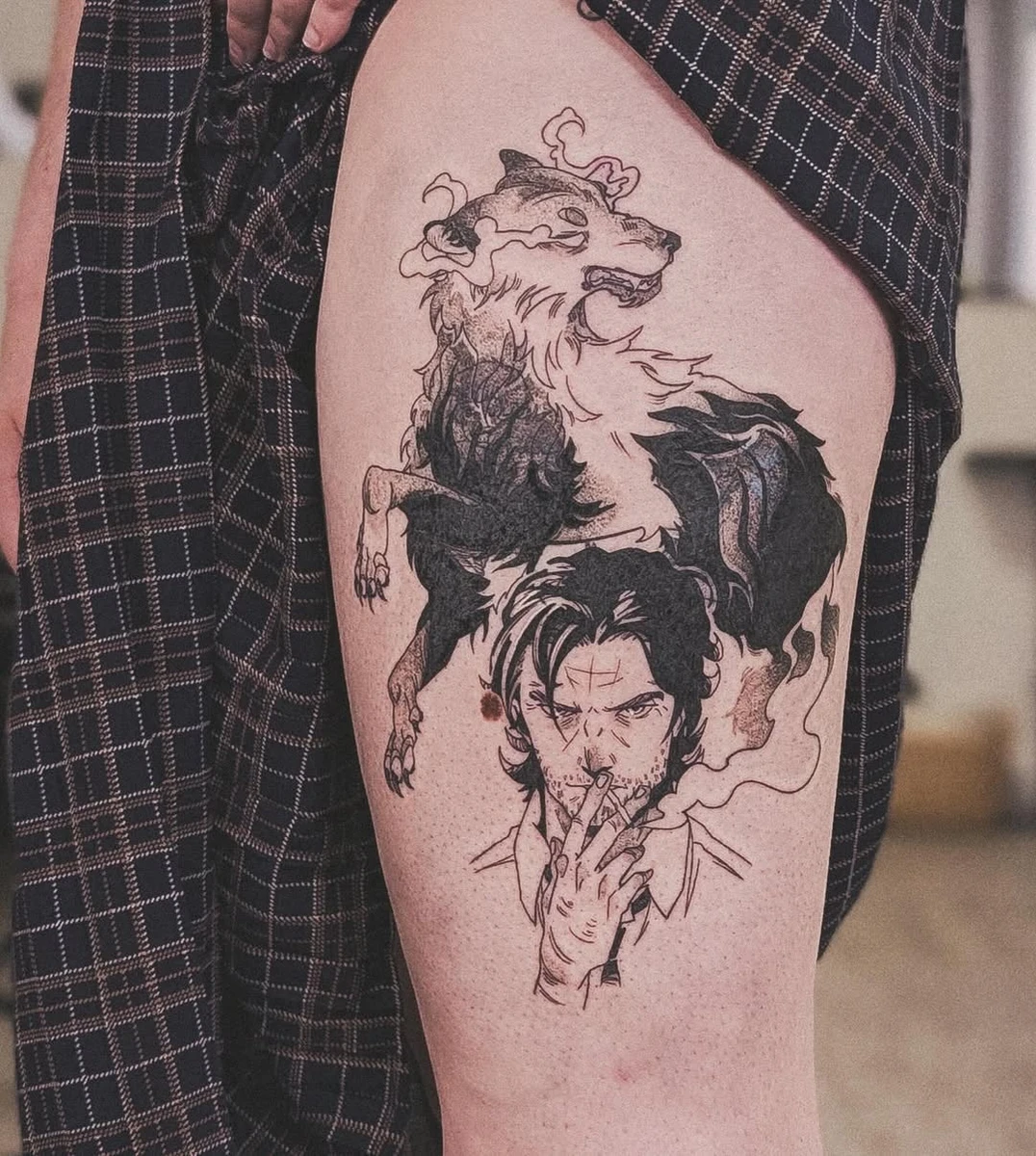 Bigby Wolf de The Wolf Among Us 🐺 Un cover, troisième tattoo fait avec Lisa.
