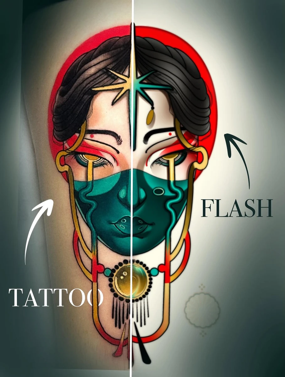 Le flash que tu as réservé vs ton tattoo 👀 Une bien chouette séance, merci fort pour la confiance 💐