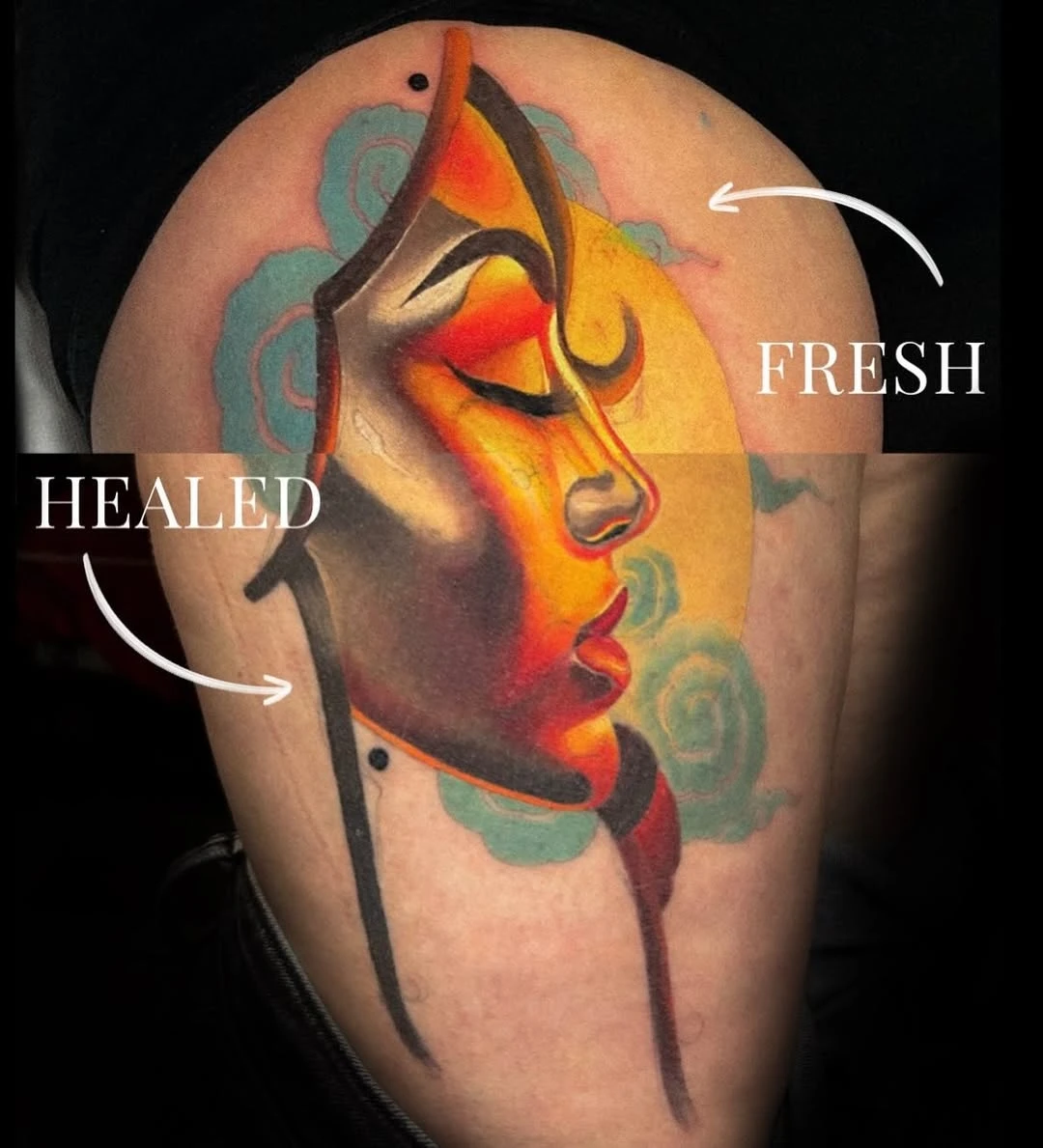 Frais VS cicatrisé ✨ cicatrisé depuis + de 6 mois. Merci à ma cliente 💐